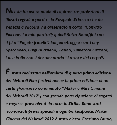 Nebrodi Film Festival 2012