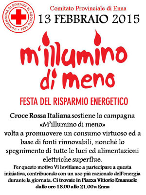 Enna, la Croce Rossa aderisce alla campagna ''M'illumino di Meno''