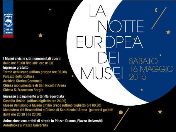 Catania, sabato 16 maggio Notte europea dei musei