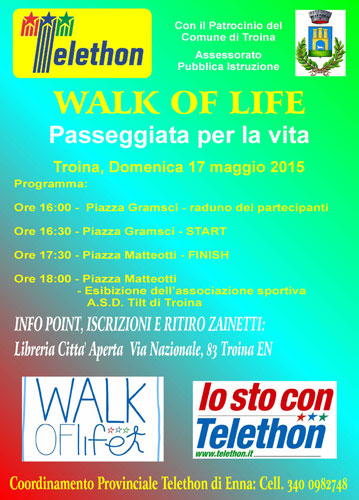 Troina, al via domani la passeggiata per la vita ‘’walk of life’’