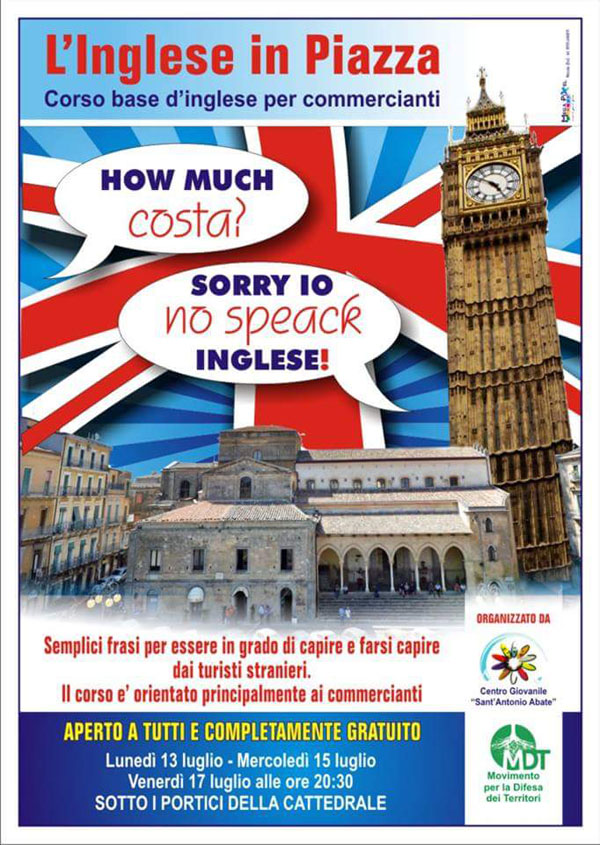 Nicosia, corso gratuito d’inglese in piazza