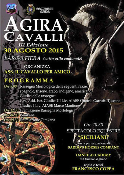 Domenica 30 agosto la terza edizione di ‘’AgiraCavalli’’