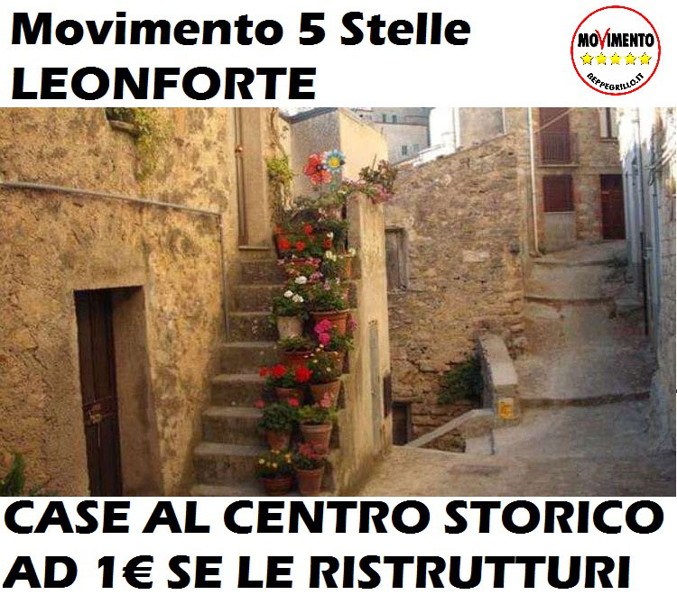 Leonforte, il Meetup del M5S chiede case del centro storico a 1 euro in cambio di una ristrutturazione