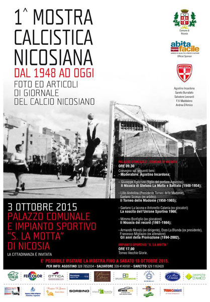 Nicosia, dal 3 ottobre la prima edizione della mostra calcistica nicosiana