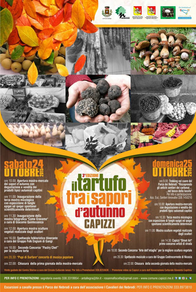 Capizzi, il 24 e 25 ottobre la III edizione della ‘’Sagra del Tartufo dei Nebrodi’’