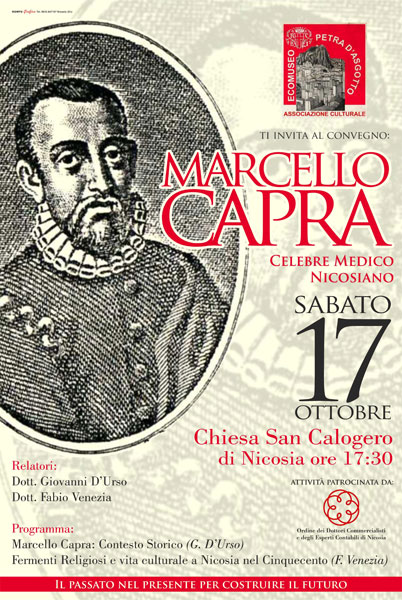 Nicosia, il 17 ottobre evento culturale ‘’Marcello Capra – Celebre medico nicosiano’’