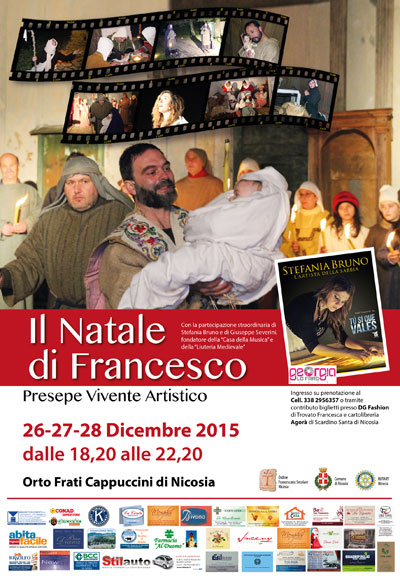 Presepe vivente a Nicosia, ‘’Il Natale di Francesco’’ con la partecipazione straordinaria di Stefania Bruno