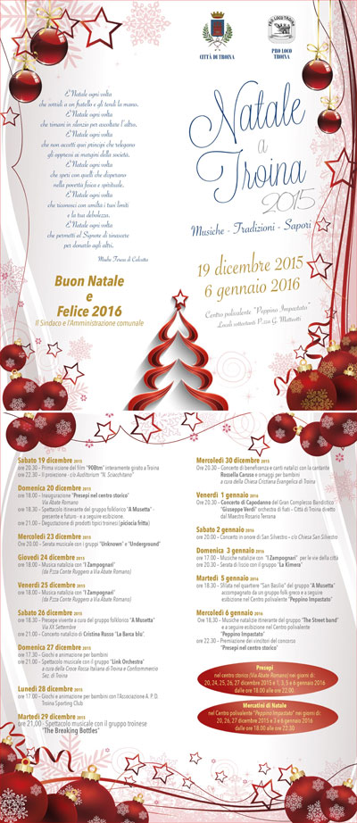 ‘’Natale a Troina”, al via dal 19 dicembre oggi, fino al 6 gennaio 2016