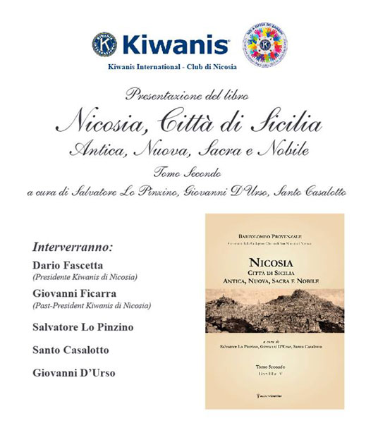 Nicosia, il 17 giugno presentazione del libro ‘’Nicosia, Città di Sicilia’’