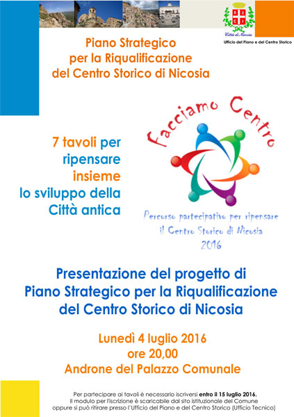 Nicosia, il 4 luglio assemblea cittadina per la presentazione del piano strategico per la riqualificazione del centro storico