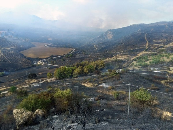 Nicosia, si fa la conta dei danni degli incendi