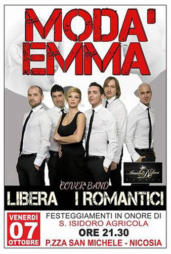 Nicosia, venerdì 7 ottobre concerto delle cover band dei Modà e di Emma