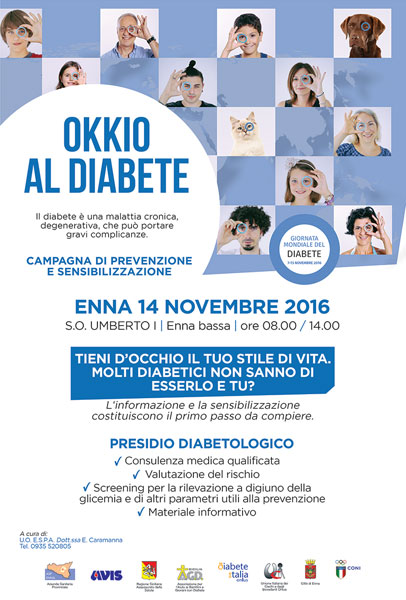 ASP Enna, il 14 novembre giornata del diabete e della prevenzione