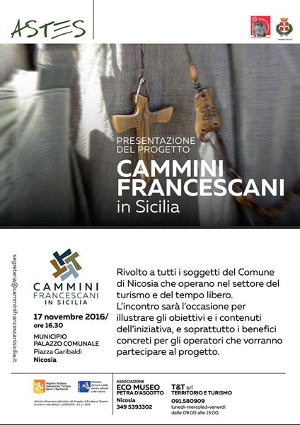 Nicosia, il 17 novembre verrà presentato il progetto “Cammini Francescani in Sicilia”