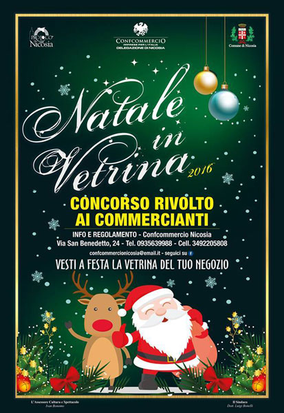 Nicosia, presentazione ''Natale in vetrina'' 2016