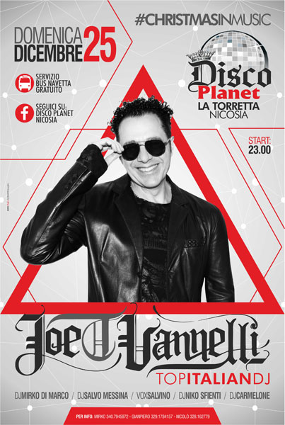 Nicosia, il 25 dicembre il DJ Joe T Vannelli al Disco Planet