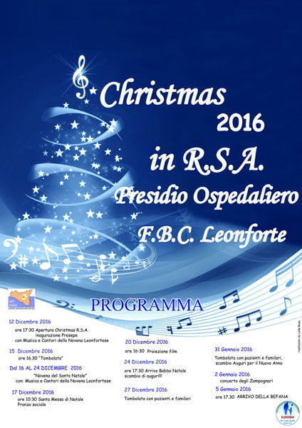 Leonforte, presentato il programma ‘’Christmas 2016’’ presso l'RSA Ferro Branciforti Capra