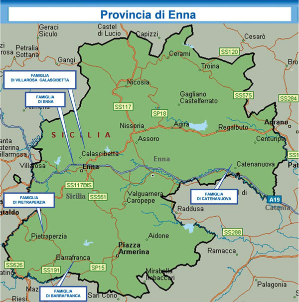 La mappa della mafia ennese secondo la relazione semestrale della DIA