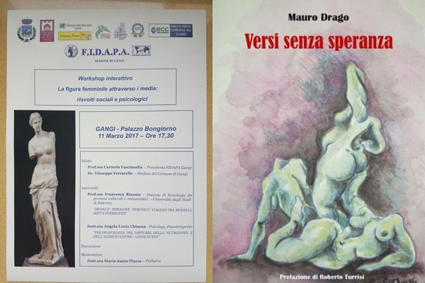 Gangi, sabato workshop su figura femminile e media, domenica presentazione del libro di Mauro Drago