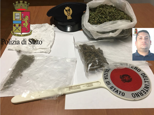 Arrestato dalla Polizia di Stato un uomo accusato di detenzione ai fini di spaccio di marijuana