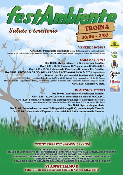 Da venerdì a domenica prossima la seconda edizione di ‘’Festambiente Troina”