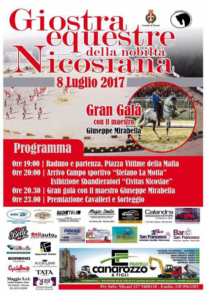 Nicosia, sabato 8 luglio la terza edizione della Giostra Equestre della nobiltà nicosiana