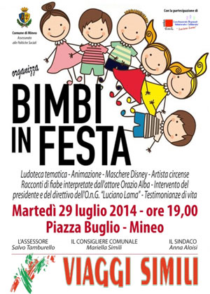 L'Associazione regionale di Volontariato Luciano Lama all'evento 'Bimbi in festa' di Mineo