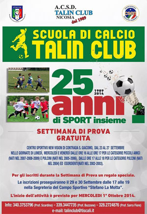 Inizia la stagione sportiva per la scuola calcio del Talin Club