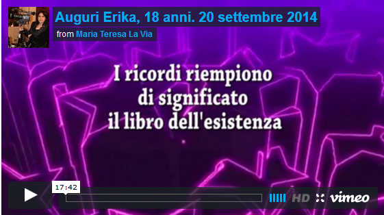 Gli auguri speciali di Tele Nicosia Buon compleanno Erika, 18esimo - 20 settembre 2014 