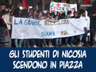 Gli studenti di Nicosia scendono in piazza