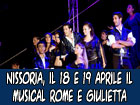 Nissoria, grande attesa per il musical “Romeo e Giulietta” in cartellone sabato 18 e domenica 19 aprile