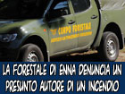 La Forestale di Enna ha denunciato il presunto responsabile di un incendio