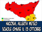 Nicosia, allerta meteo in codice rosso, domani scuole chiuse