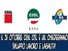 Enna, il 31 ottobre CGIL CISL E UIL chiedono sviluppo lavoro e legalità