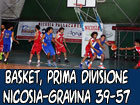 Basket, Prima Divisione, Nicosia-Gravina 39-57, appuntamento rinviato con la prima vittoria