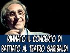 Teatro Garibaldi, rinviato il concerto di Franco Battiato