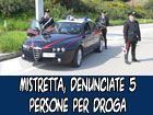 Mistretta, Carabinieri denunciano cinque persone per droga