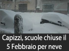 Capizzi, scuole chiuse il 5 febbraio per neve