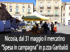 Nicosia, dal 31 maggio il mercatino ‘’Spesa in campagna’’ in piazza Garibaldi