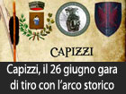 Capizzi, il 26 giugno prova di campionato nazionale di tiro con l’arco storico